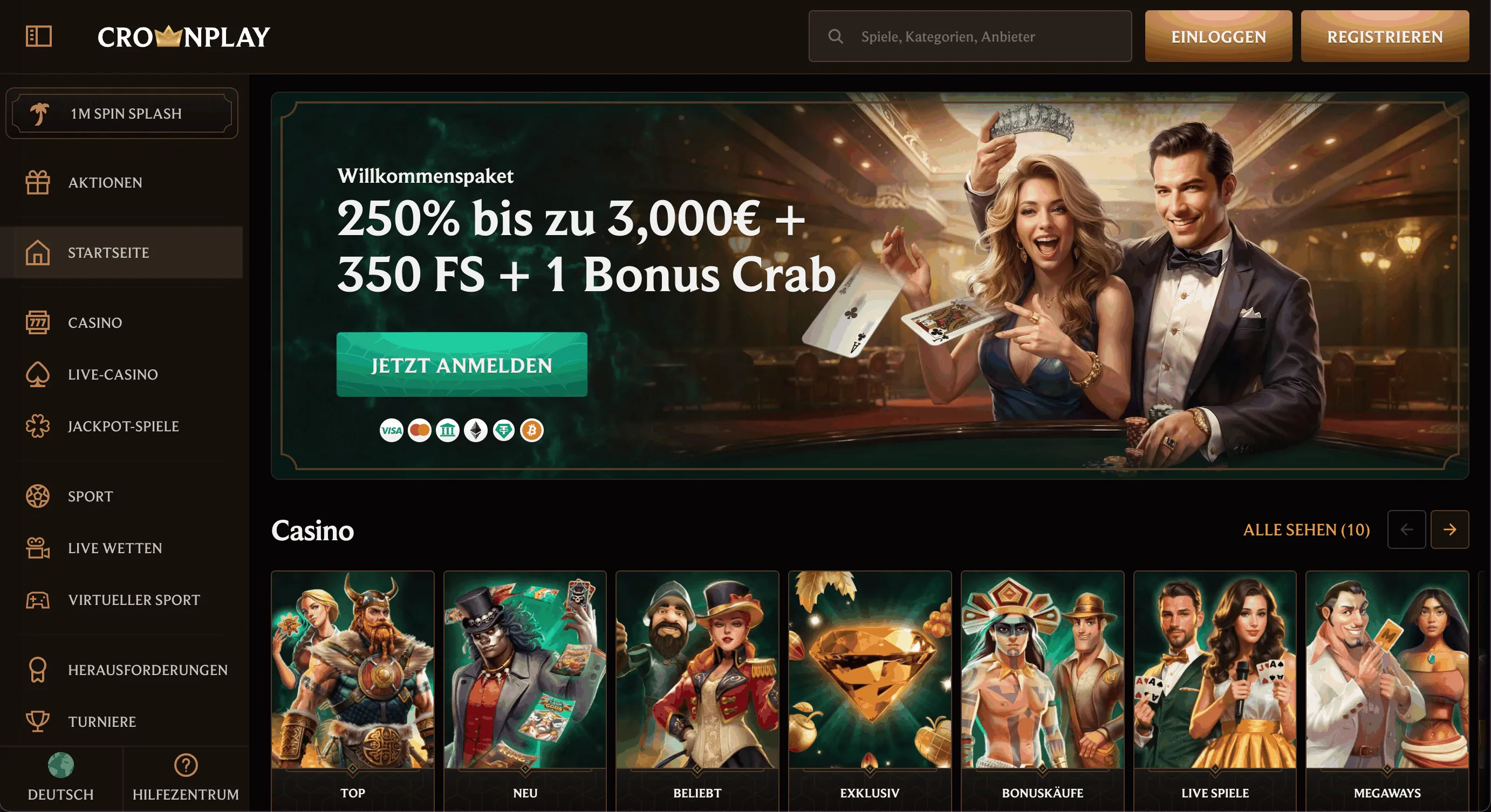 Crownplay Online Casino Seite