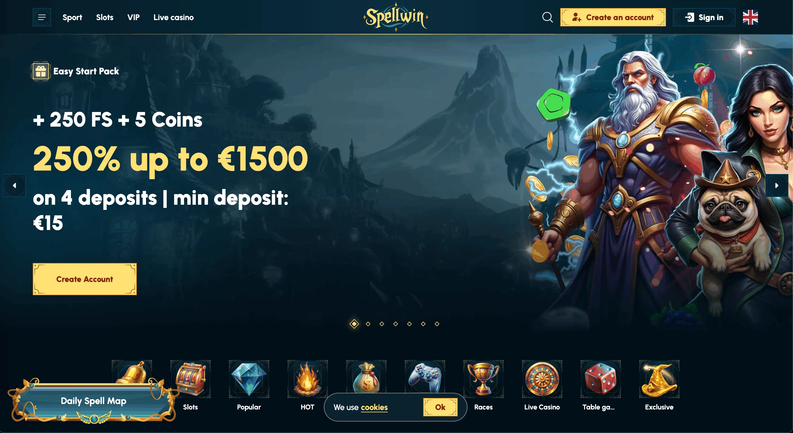Spellwin Online Casino Seite